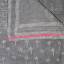 Load image into Gallery viewer, Grey With Pink Border Kota Saree
