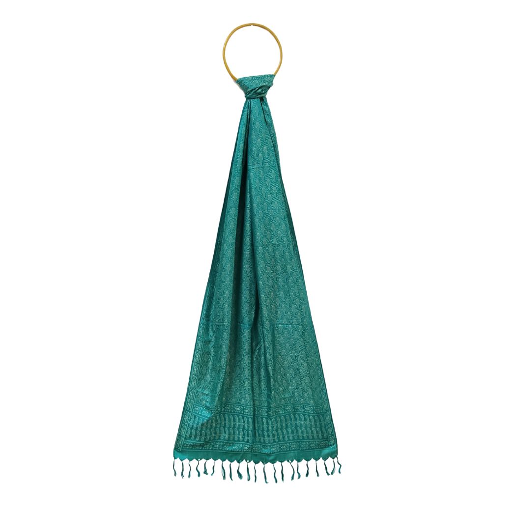 Sea Green Handwoven Banarasi Silk Stole