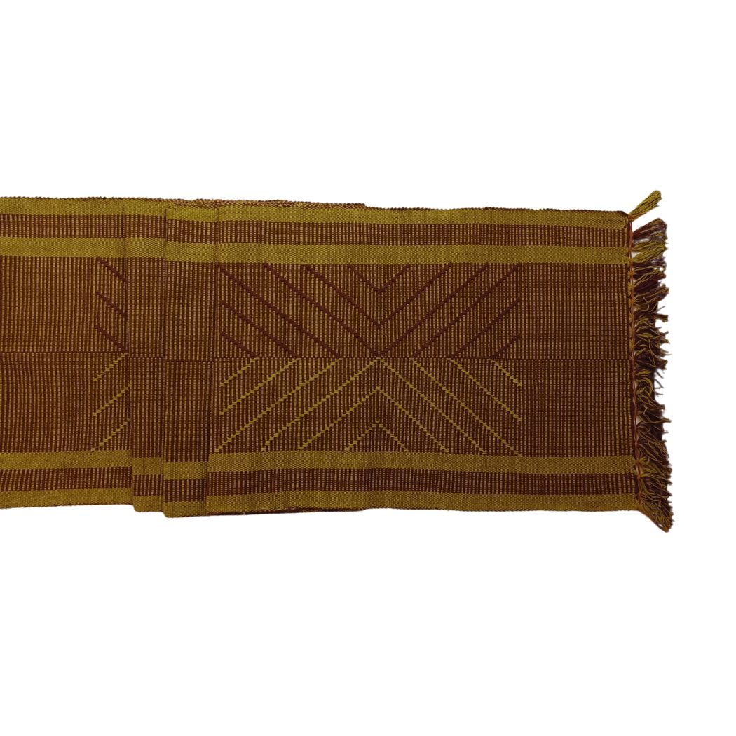 Brown With Yellow Border Table Runner