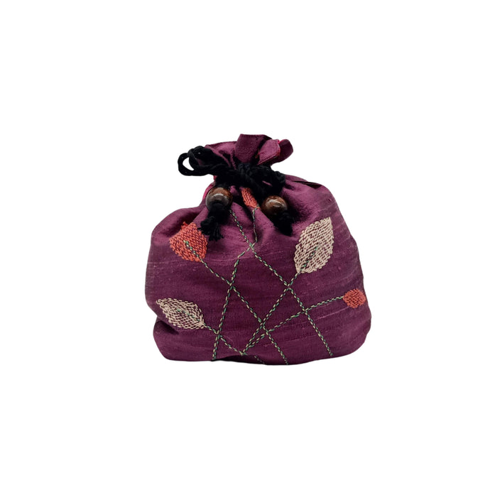 Purple Embroidery Batua