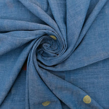 Load image into Gallery viewer, Blue With Multicolour Buti Jamdani Fabric
