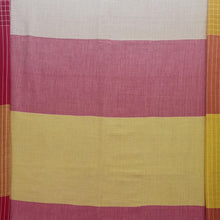 Load image into Gallery viewer, Off White Check Border Cotton Saree With blouse Piece
