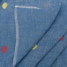 Load image into Gallery viewer, Blue With Multicolour Buti Jamdani Fabric
