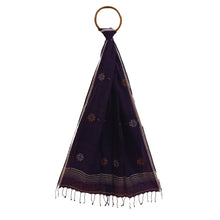 Load image into Gallery viewer, Dark Purple Jamdani stole
