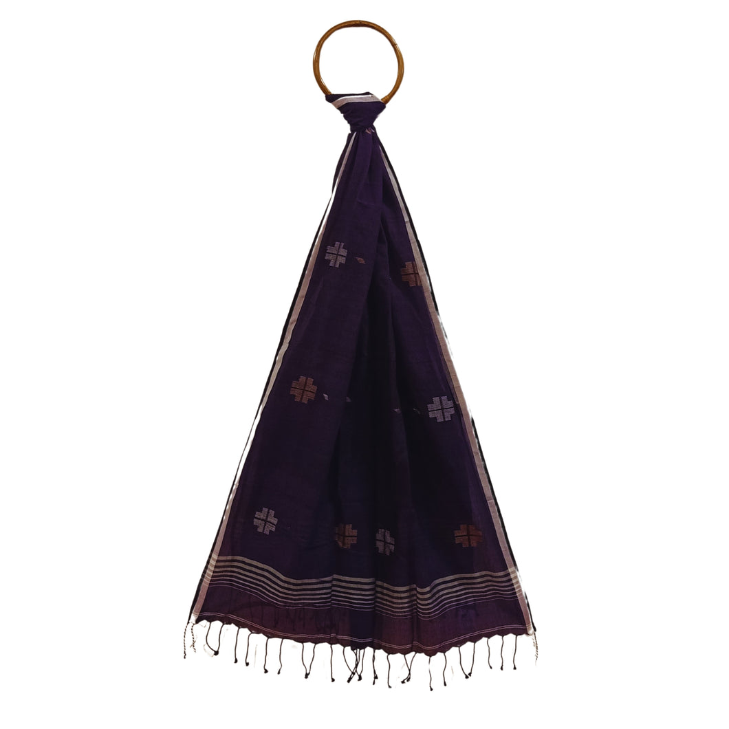 Dark Purple Jamdani stole