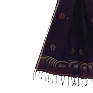 Dark Purple Jamdani stole