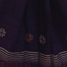 Load image into Gallery viewer, Dark Purple Jamdani stole
