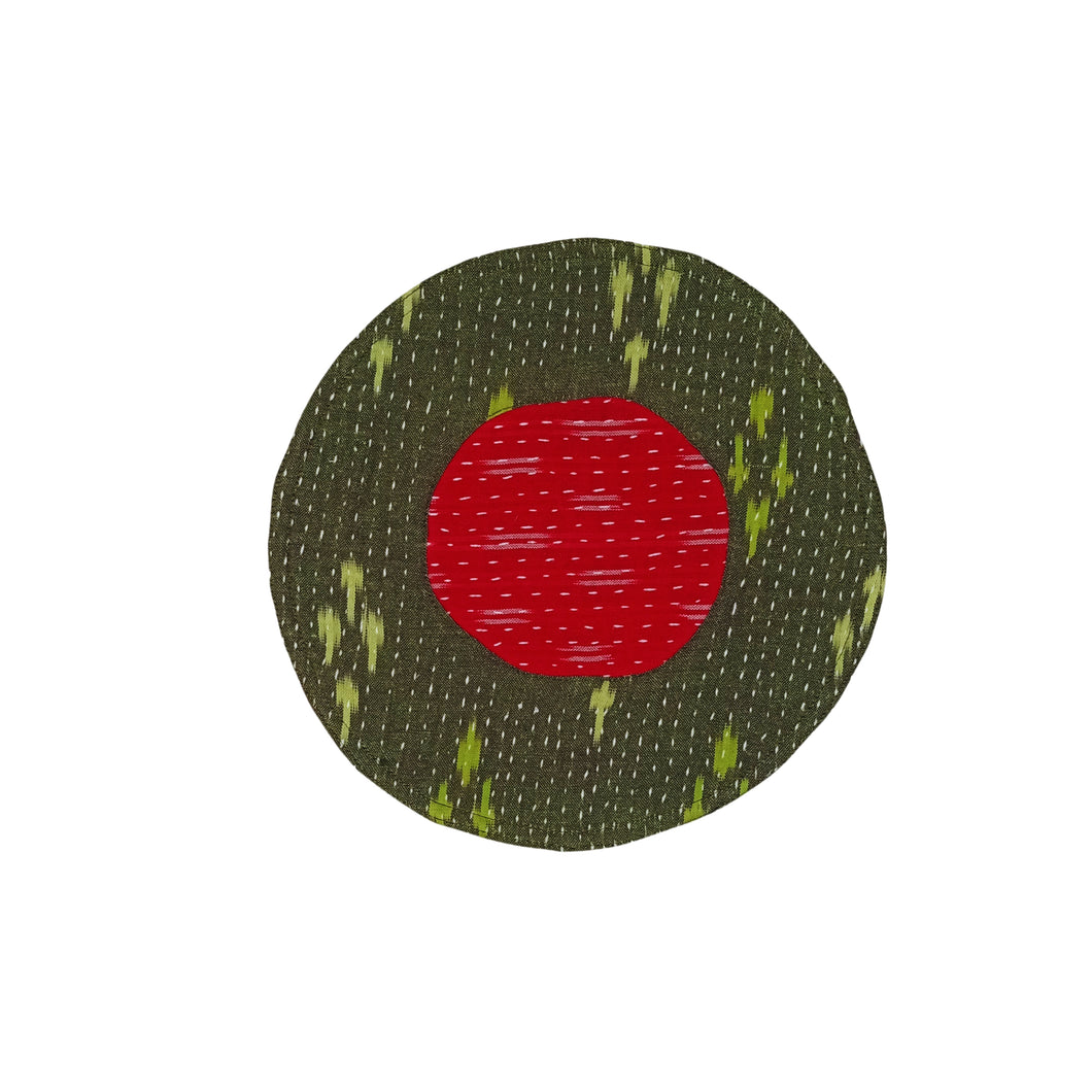 Red & Olive Green Coaster-Big