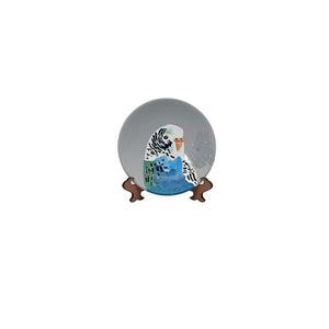 White & Blue Bird Design Plate With Stand