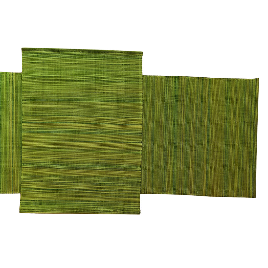 Green Table Mats With Runner-Set-6Pcs