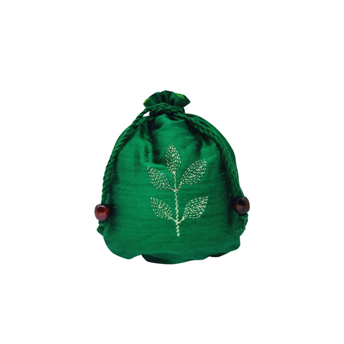 Deep Green Embroidery Batua