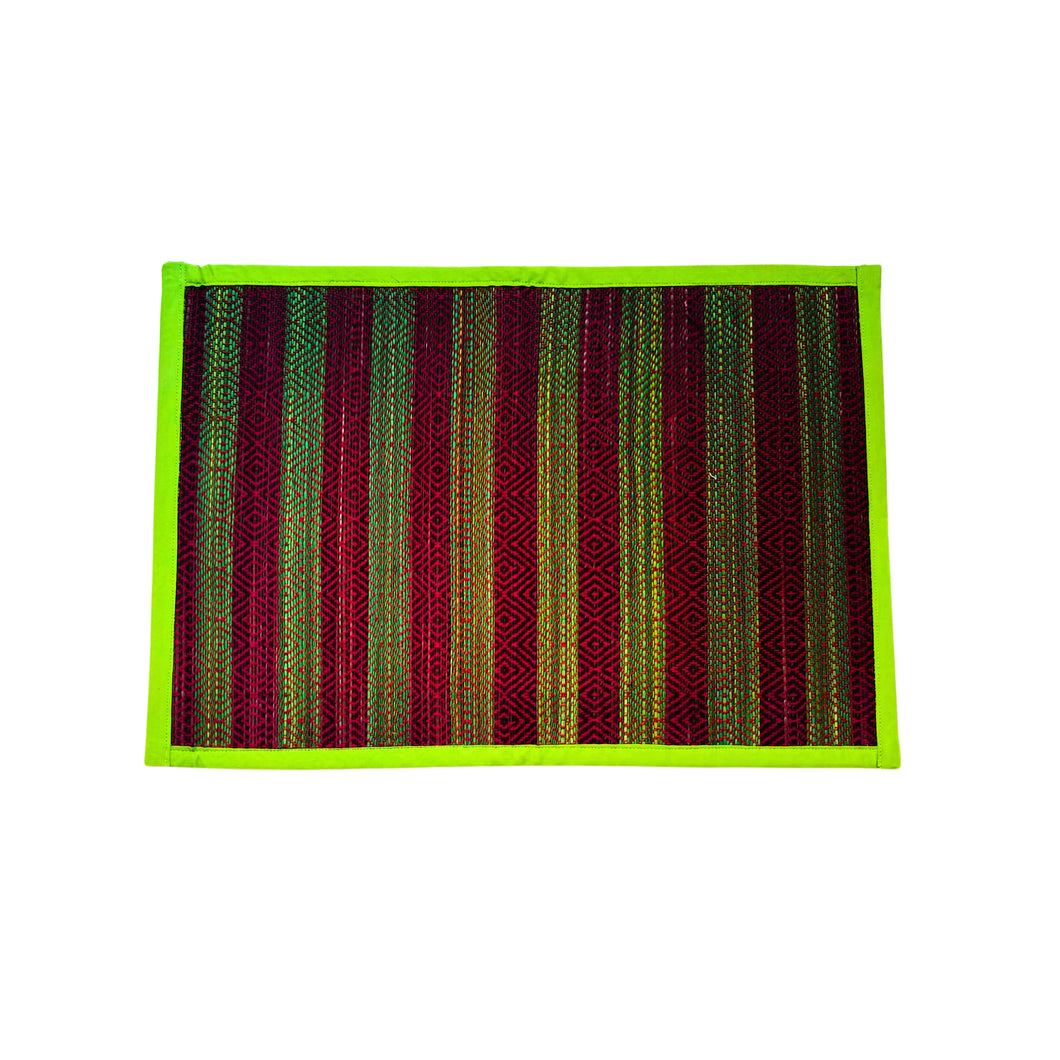 Green Piping Table Mats-Set-6Pcstab