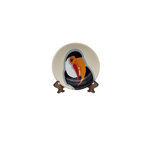 Long Beak Bird design Plate With Stand