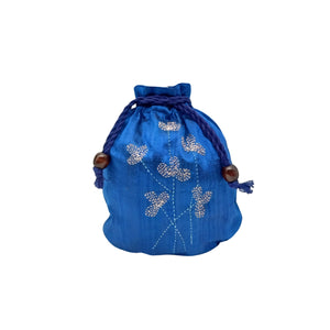 Royal Blue Embroidery Batua