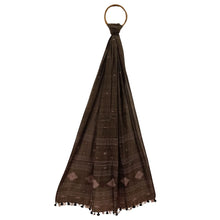 Load image into Gallery viewer, Brown With White Jamdani Motif Dupatta

