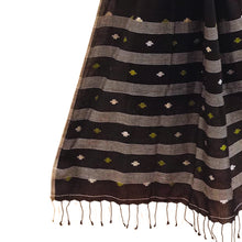 Load image into Gallery viewer, Black With White Jamdani Motif Stole
