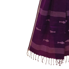 Load image into Gallery viewer, Purple Fish Jamdani Motif Dupatta
