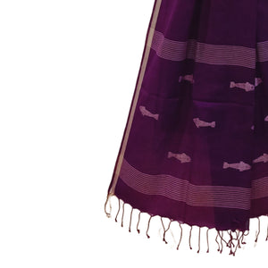 Purple Fish Jamdani Motif Dupatta