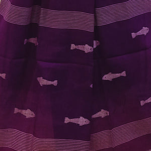 Purple Fish Jamdani Motif Dupatta