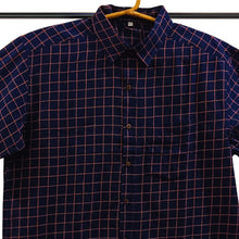 Load image into Gallery viewer, Navy Blue With Rust Checks Shirt
