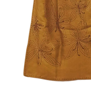 Golden Yellow Kantha Embroidery Stole