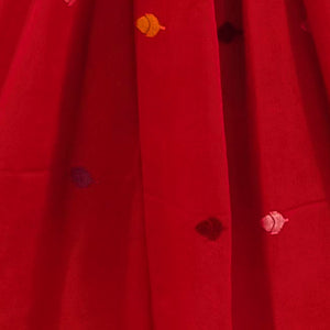 Red With Multicolour Jamdani Motif Stole