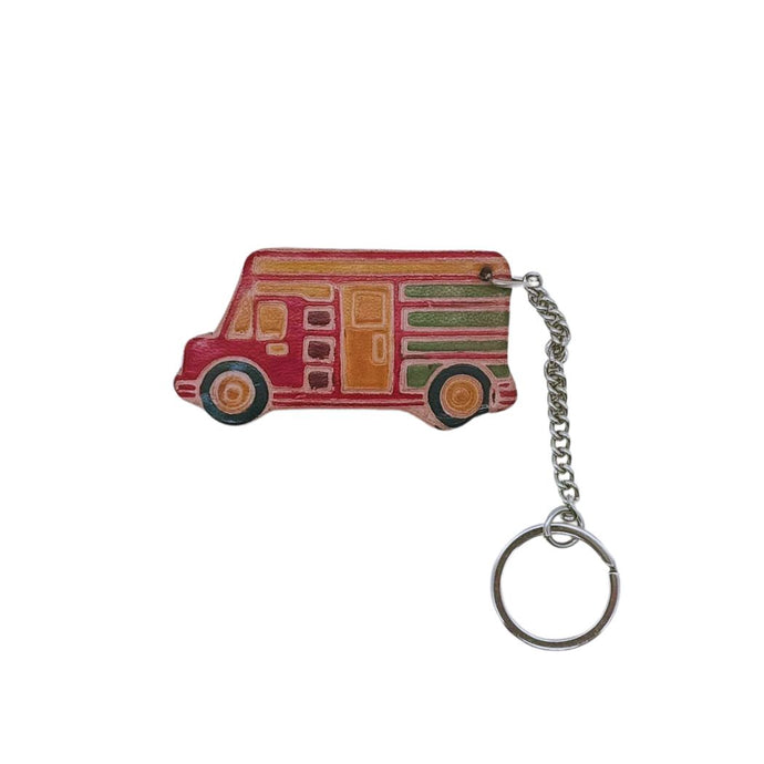 Multicolour Embossed Leather Truck Key Ring