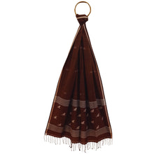 Load image into Gallery viewer, Brown With Bird Jamdani Motif Dupatta
