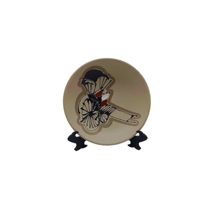 Hand Painted Rickshaw Plate With Stand