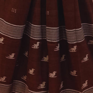 Brown With Bird Jamdani Motif Dupatta