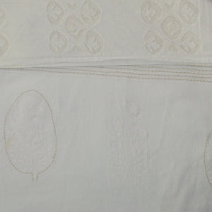 White Cutwork Saree With Blouse Piece