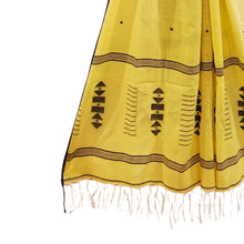 Load image into Gallery viewer, Light Yellow With Black Jamdani Motif Stole
