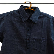 Load image into Gallery viewer, Navy Blue With White Checks Shirt
