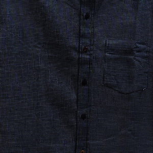 Navy Blue With White Checks Shirt