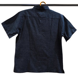 Navy Blue With White Checks Shirt
