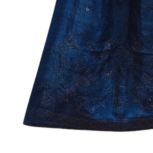 Blue & Black Silk Reversible Stole