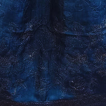 Load image into Gallery viewer, Blue &amp; Black Silk Reversible Stole
