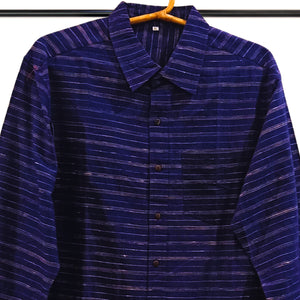 Navy Blue With White Stripes Shirt