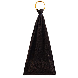 Blue & Black Silk Reversible Stole