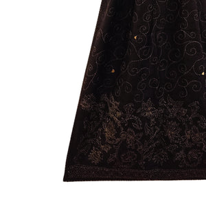 Blue & Black Silk Reversible Stole