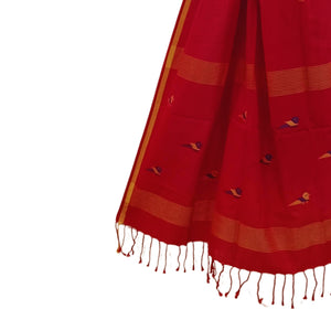 Red With Bird Jamdani Motif Dupatta