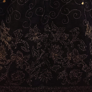 Blue & Black Silk Reversible Stole