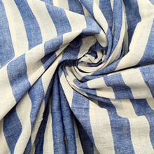 Load image into Gallery viewer, White &amp; Blue Stripes Fabric
