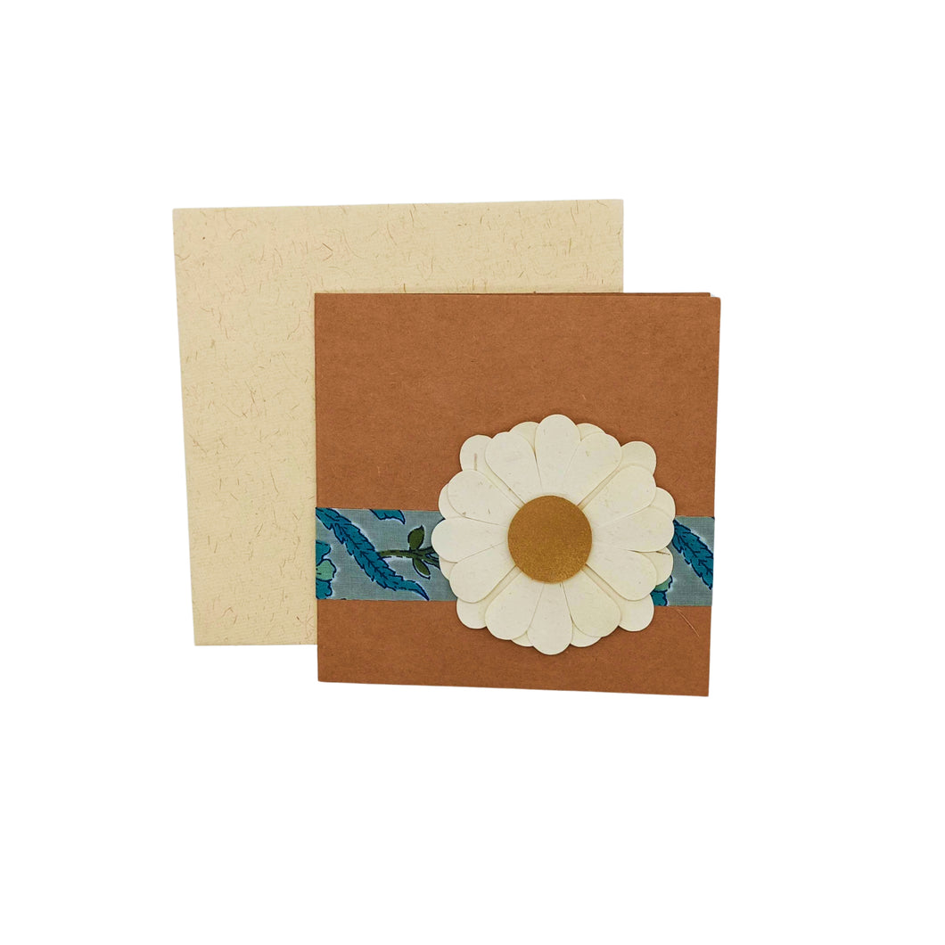 White Flower Design Greeting Card