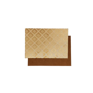 White & Golden Flower Printed Greeting Card With Envelope