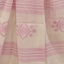 Load image into Gallery viewer, White With Pink Jamdani Motif Stole
