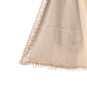 White Woven Border Stole