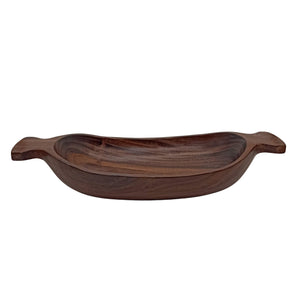 Wooden Oval Shape Platter With Handle