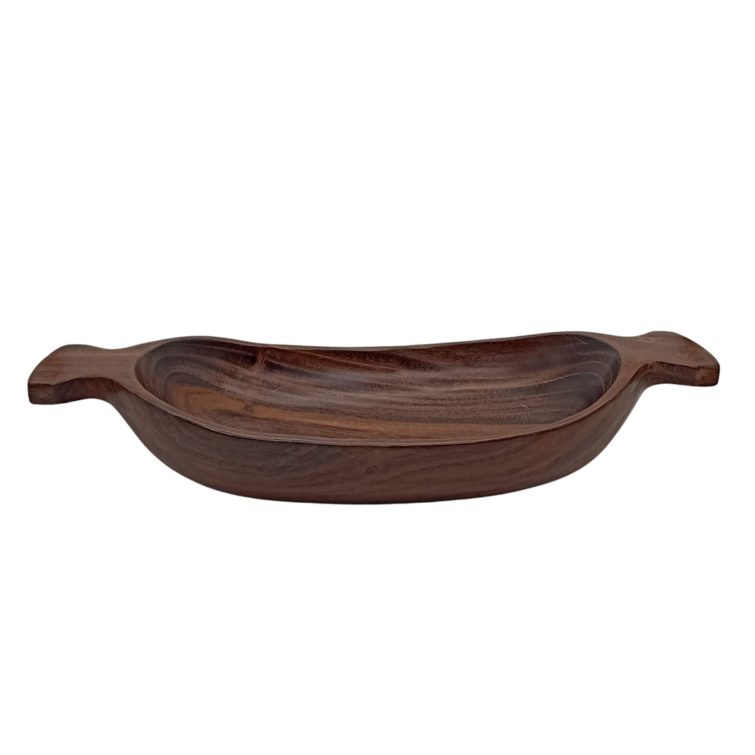 Wooden Oval Shape Platter With Handle