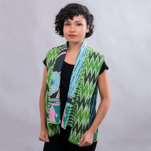 Load image into Gallery viewer, Green Sleeveless Recycled Kantha Jacket
